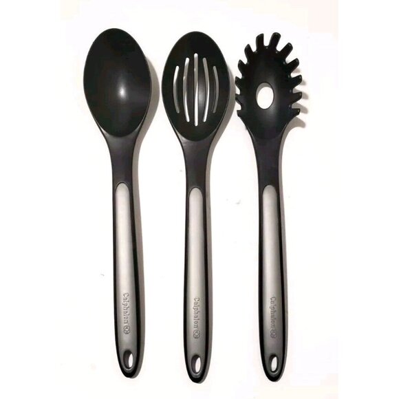Calphalon Nylon Cooking Utensils Black Gray Set of 3 Heat Up To 400 Degrees - Picture 1 of 4
